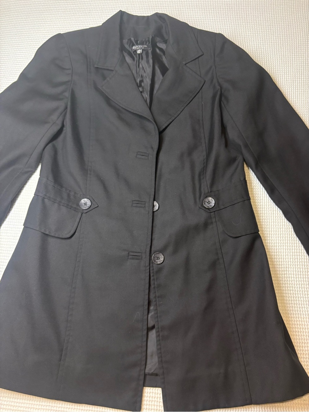 Bella D. Women's Black Tailored Trench Coat